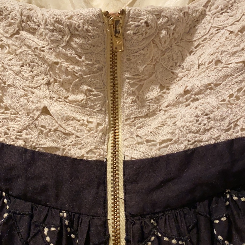 Anthropologie Meadow Rue Battenberg & Organdy mini dress in black white 6 - Picture 10 of 16